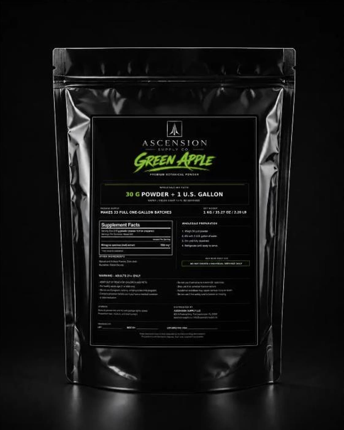 Green Apple — Ascension Powder 1kg Wholesale Bag