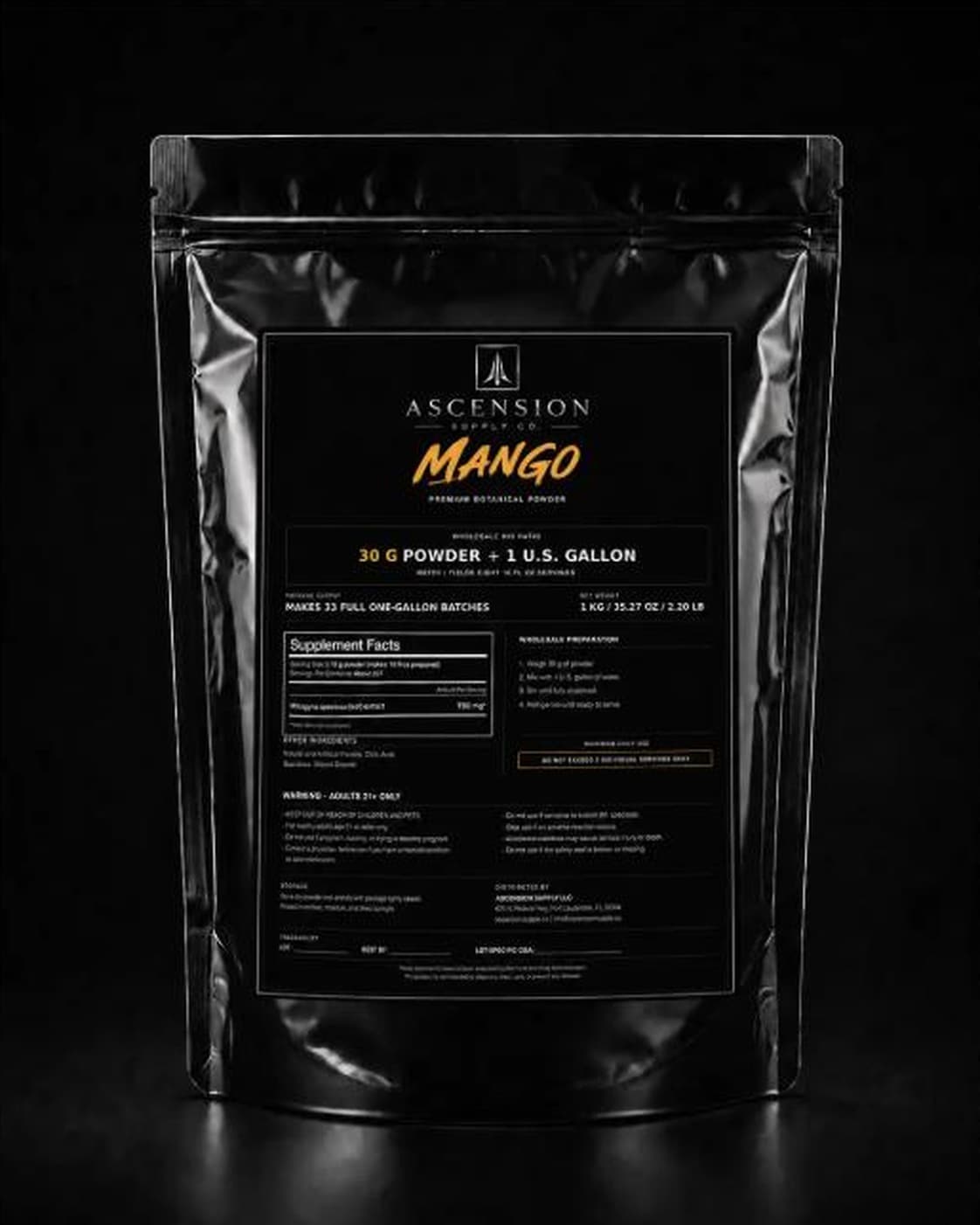 Mango — Ascension Powder 1kg Wholesale Bag