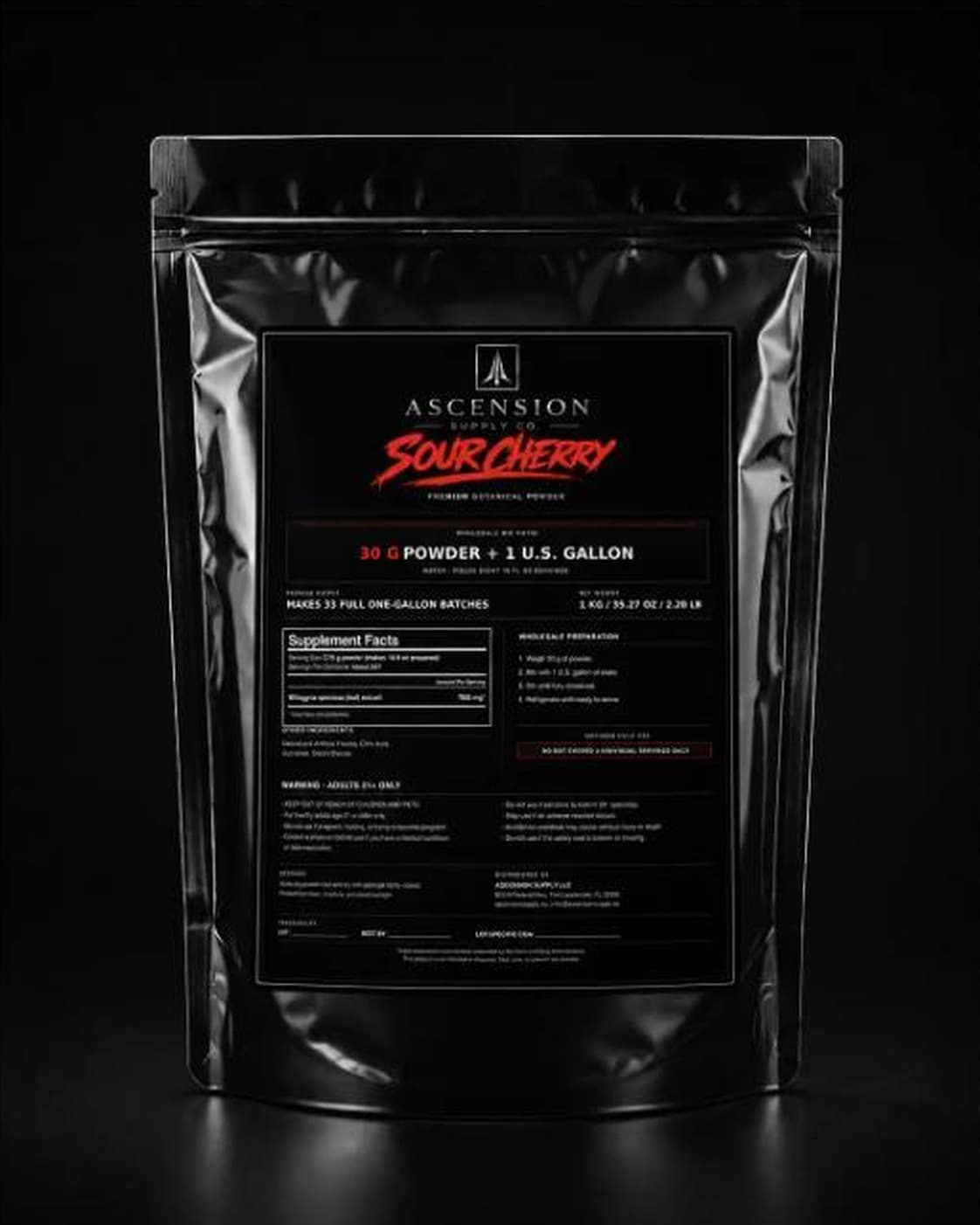 Sour Cherry — Ascension Powder 1kg Wholesale Bag