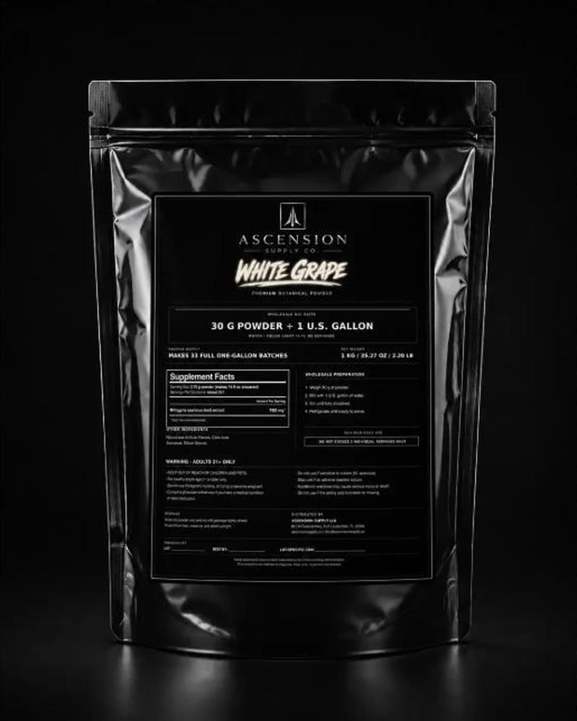 White Grape — Ascension Powder 1kg Wholesale Bag